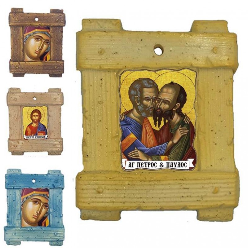 ΑΓΙΟΙ ΠΕΤΡΟΣ & ΠΑΥΛΟΣ - Εικόνα σε Κεραμικό Καδράκι 