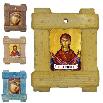 ΠΑΝΑΓΙΑ ΑΓΙΑ ΣΚΕΠΗ - Εικόνα σε Κεραμικό Καδράκι 