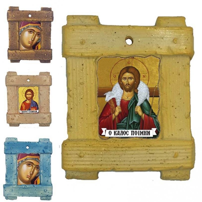 ΙΗΣΟΥΣ ΧΡΙΣΤΟΣ Ο ΚΑΛΟΣ ΠΟΙΜΗΝ - Εικόνα σε Κεραμικό Καδράκι 