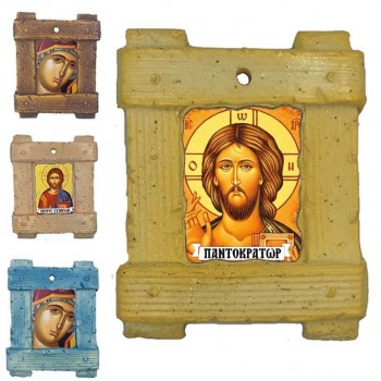 ΙΗΣΟΥΣ ΧΡΙΣΤΟΣ ΠΑΝΤΟΚΡΑΤΩΡ - Εικόνα σε Κεραμικό Καδράκι 