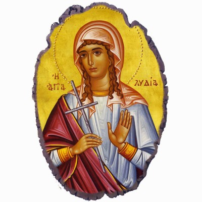 Αγία Λυδία - Πέτρινη Εικόνα Βάσης & Τοίχου 21cm