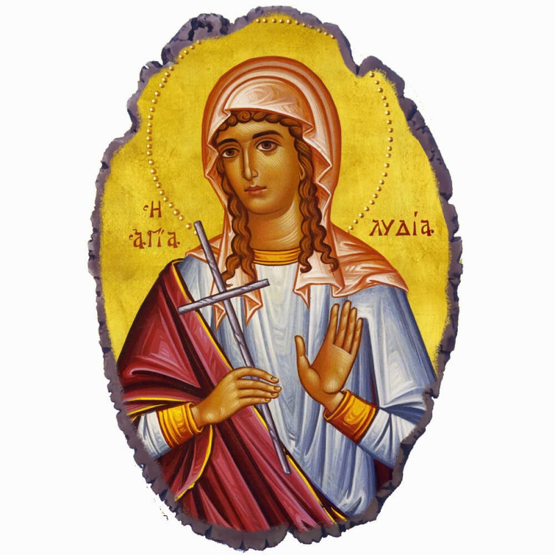 Αγία Λυδία - Πέτρινη Εικόνα Βάσης & Τοίχου 21cm