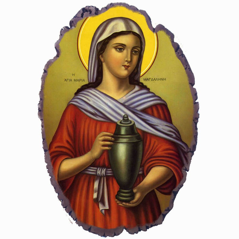 Αγία Μαρια Μαγδαληνη - Πέτρινη Εικόνα Βάσης & Τοίχου 21cm