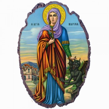 Αγία Μαρίνα - Πέτρινη Εικόνα Βάσης & Τοίχου 21cm