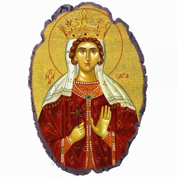 Αγία Όλγα - Πέτρινη Εικόνα Βάσης & Τοίχου 21cm