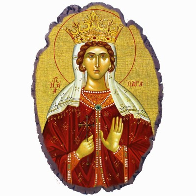 Αγία Όλγα - Πέτρινη Εικόνα Βάσης & Τοίχου 21cm