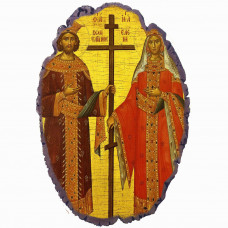 Άγιοι Κωνσταντινος & Ελενη - Πέτρινη Εικόνα Βάσης & Τοίχου 21cm