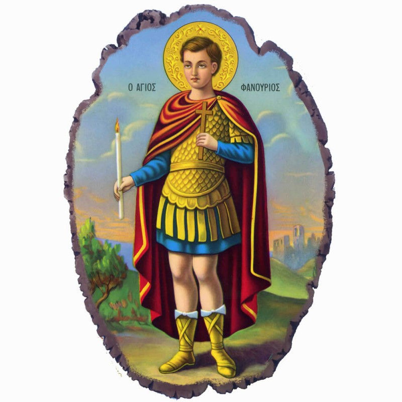 Άγιος Φανούριος - Πέτρινη Εικόνα Βάσης & Τοίχου 21cm