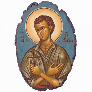 Άγιος Ιωάννης Ρώσος - Πέτρινη Εικόνα Βάσης & Τοίχου 21cm