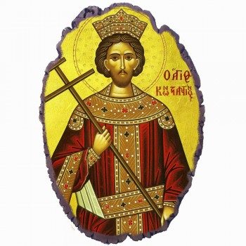 Άγιος Κωνσταντίνος - Πέτρινη Εικόνα Βάσης & Τοίχου 21cm