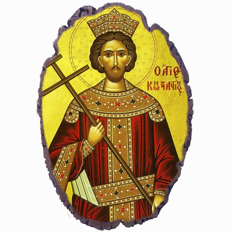 Άγιος Κωνσταντίνος - Πέτρινη Εικόνα Βάσης & Τοίχου 21cm