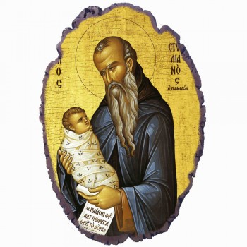 Άγιος Στυλιανός - Πέτρινη Εικόνα Βάσης & Τοίχου 21cm