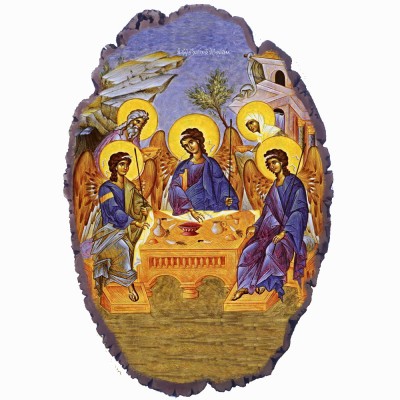 Φιλοξενίας του Αβραάμ - Πέτρινη Εικόνα Βάσης & Τοίχου 21cm