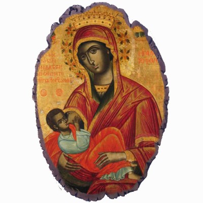Παναγία Γαλακτοτροφουσα - Πέτρινη Εικόνα Βάσης & Τοίχου 21cm