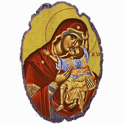 Παναγία Γλυκοφιλούσα - Πέτρινη Εικόνα Βάσης & Τοίχου 21cm