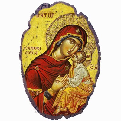 Παναγία Γλυκοφιλούσα - Πέτρινη Εικόνα Βάσης & Τοίχου 21cm