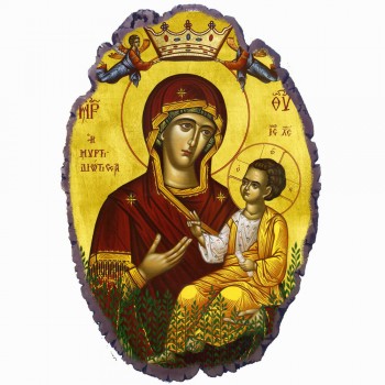 Παναγία Μυρτιδιώτισσα - Πέτρινη Εικόνα Βάσης & Τοίχου 21cm