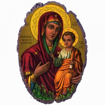 Παναγία Μυρτιδιώτισσα - Πέτρινη Εικόνα Βάσης & Τοίχου 21cm