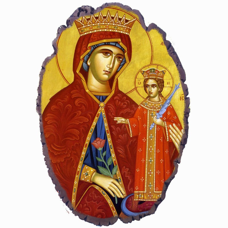 Παναγία Ρόδον Αμάραντον - Πέτρινη Εικόνα Βάσης & Τοίχου 21cm