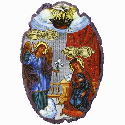 Παναγία Της Τήνου - Πέτρινη Εικόνα Βάσης & Τοίχου 21cm