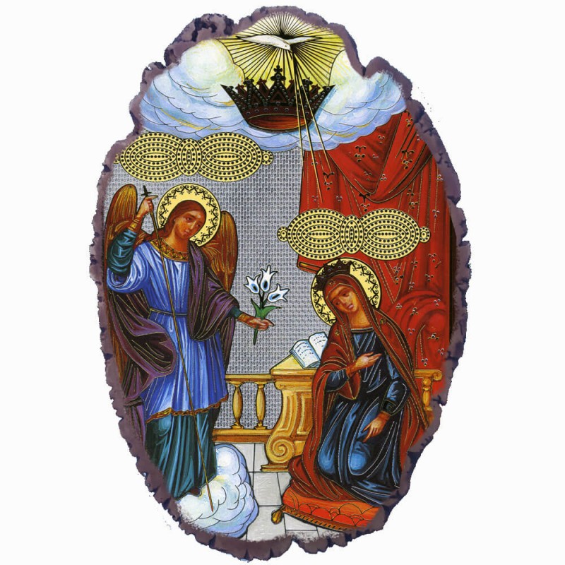 Παναγία Της Τήνου - Πέτρινη Εικόνα Βάσης & Τοίχου 21cm