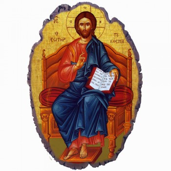 Ιησούς Χριστός - Πέτρινη Εικόνα Βάσης & Τοίχου 21cm