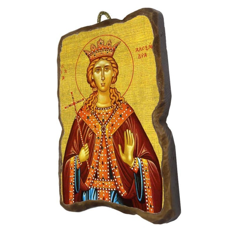 ΑΓΙΑ ΑΛΕΞΑΝΔΡΑ - Ορθογώνια Κεραμική Εικονίτσα 8,5cm