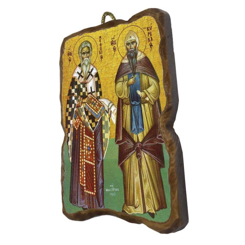 ΑΓΙΟΙ ΚΥΡΙΛΛΟΣ & ΜΕΘΟΔΙΟΣ - Ορθογώνια Κεραμική Εικονίτσα 8,5cm