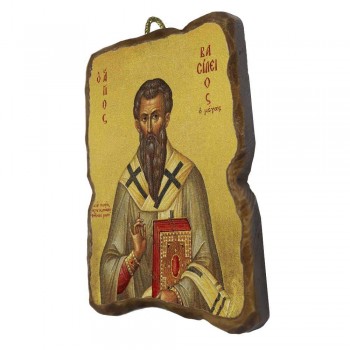 ΑΓΙΟΣ ΒΑΣΙΛΕΙΟΣ - Ορθογώνια Κεραμική Εικονίτσα 8,5cm