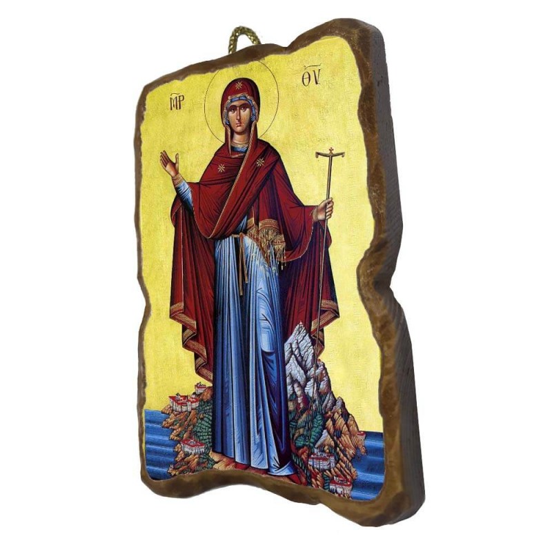 ΠΑΝΑΓΙΑ ΑΓΙΟΥ ΟΡΟΥΣ - Ορθογώνια Κεραμική Εικονίτσα 8,5cm