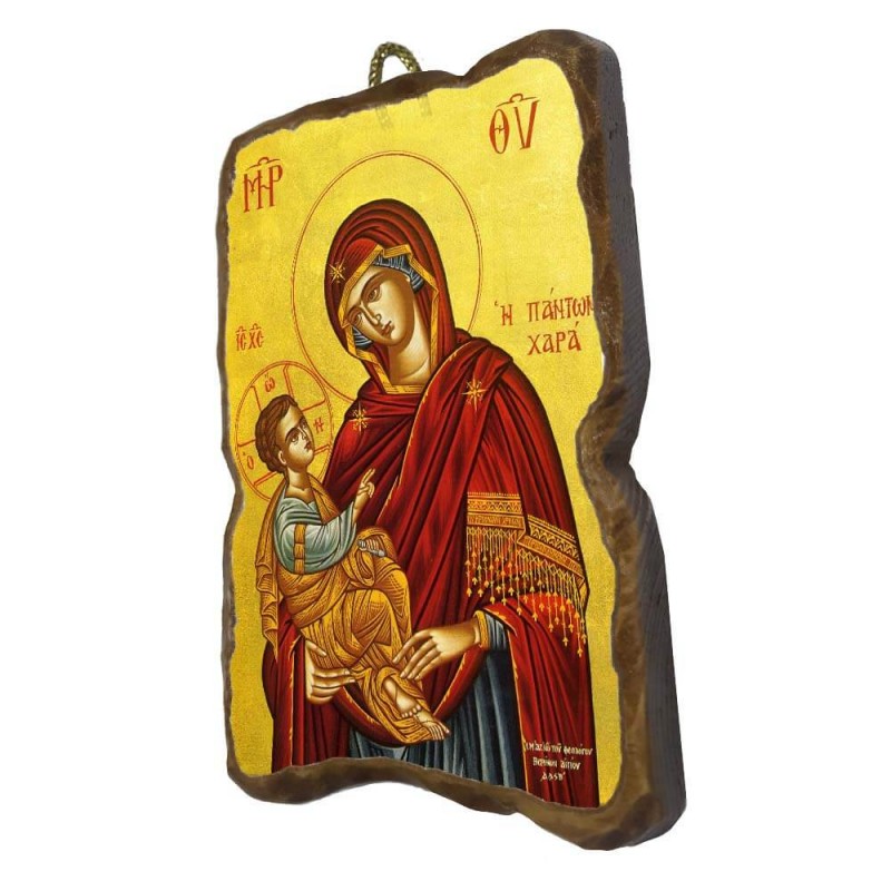 ΠΑΝΑΓΙΑ ΧΑΡΑ ΤΩΝ ΠΑΝΤΩΝ - Ορθογώνια Κεραμική Εικονίτσα 8,5cm