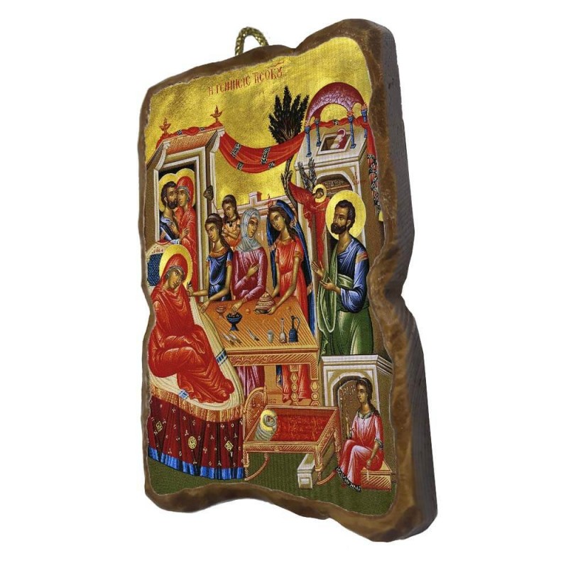 ΓΕΝΝΗΣΗ ΘΕΟΤΟΚΟΥ - Ορθογώνια Κεραμική Εικονίτσα 8,5cm