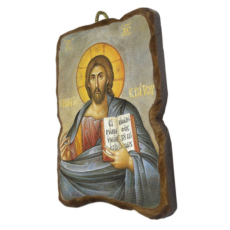 ΙΗΣΟΥΣ ΧΡΙΣΤΟΣ ΠΑΝΤΟΚΡΑΤΩΡ - Ορθογώνια Κεραμική Εικονίτσα 8,5cm