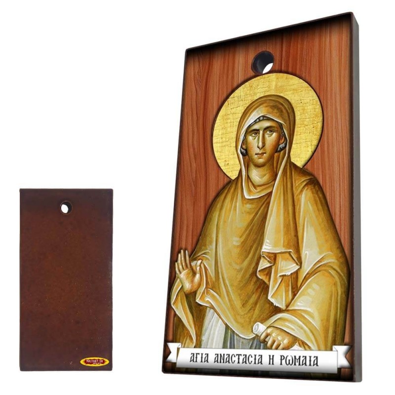 ΑΓΙΑ ΑΝΑΣΤΑΣΙΑ Η ΡΩΜΑΙΑ - Κεραμική Εικονίτσα με τρύπα 9cm