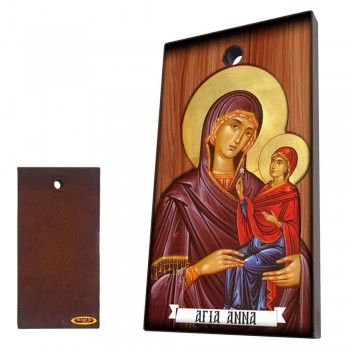 ΑΓΙΑ ΑΝΝΑ - Κεραμική Εικονίτσα με τρύπα 9cm