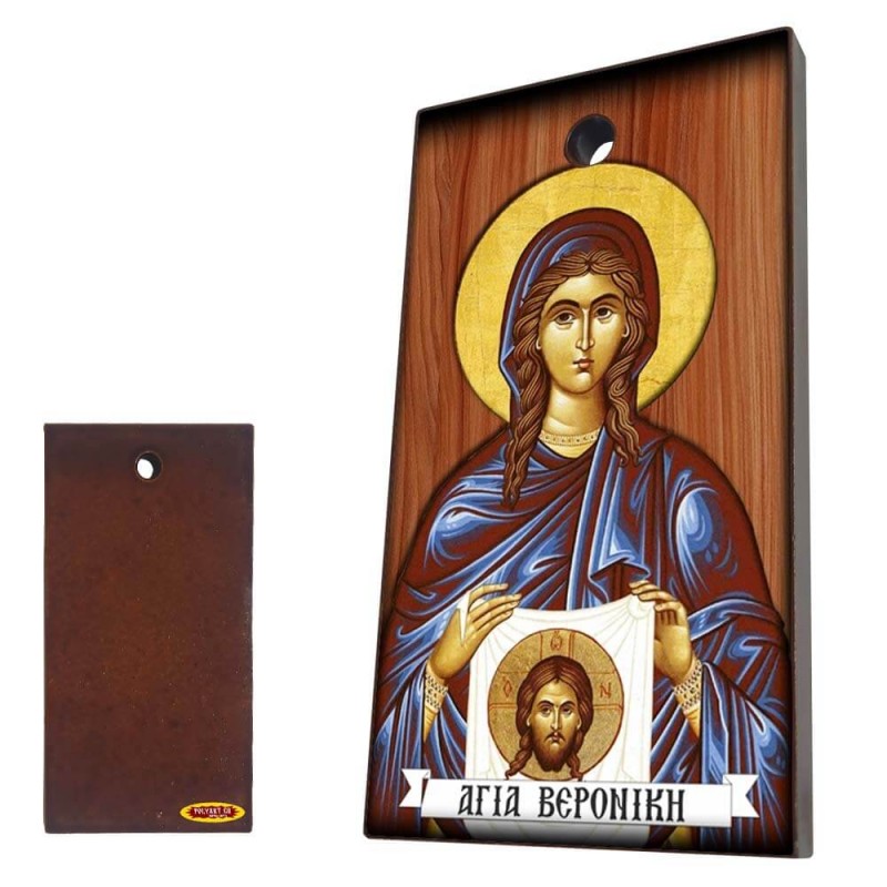 ΑΓΙΑ ΒΕΡΟΝΙΚΗ - Κεραμική Εικονίτσα με τρύπα 9cm