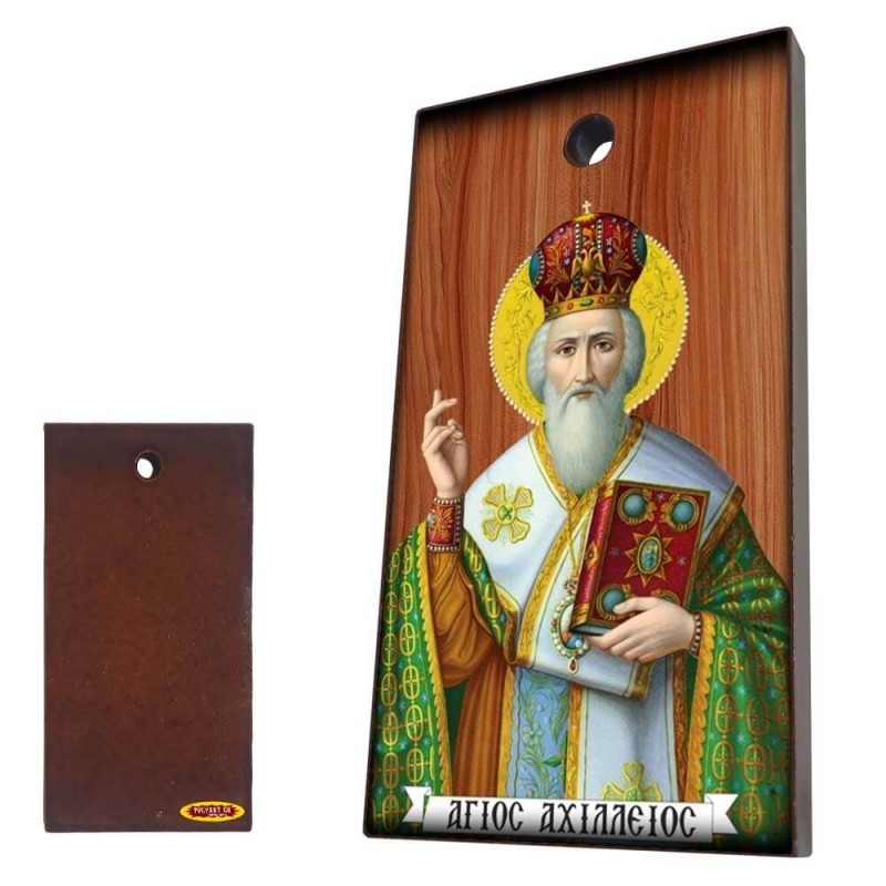 ΑΓΙΟΣ ΑΧΙΛΛΕΙΟΣ - Κεραμική Εικονίτσα με τρύπα 9cm