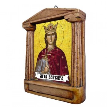 Αγία Βαρβάρα - Εικόνισμα με Κίονες