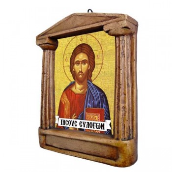 Ιησούς Χριστός  Ευλογών - Εικόνισμα με Κίονες