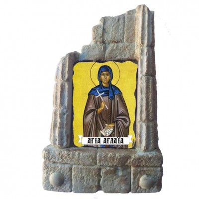  ΑΓΙΑ ΑΓΛΑΪΑ - Μπομπονιέρα Κεραμικό Προσκυνητάρι σε κολώνες