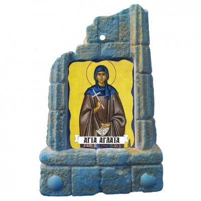  ΑΓΙΑ ΑΓΛΑΪΑ - Μπομπονιέρα Κεραμικό Προσκυνητάρι σε κολώνες