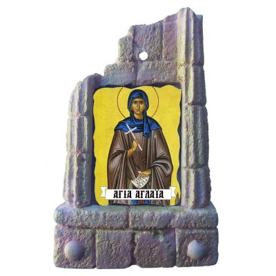  ΑΓΙΑ ΑΓΛΑΪΑ - Μπομπονιέρα Κεραμικό Προσκυνητάρι σε κολώνες