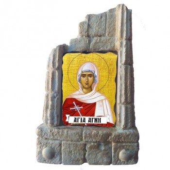  ΑΓΙΑ ΑΓΝΗ - Μπομπονιέρα Κεραμικό Προσκυνητάρι σε κολώνες