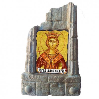 ΑΓΙΑ ΑΛΕΞΑΝΔΡΑ - Μπομπονιέρα Κεραμικό Προσκυνητάρι σε κολώνες