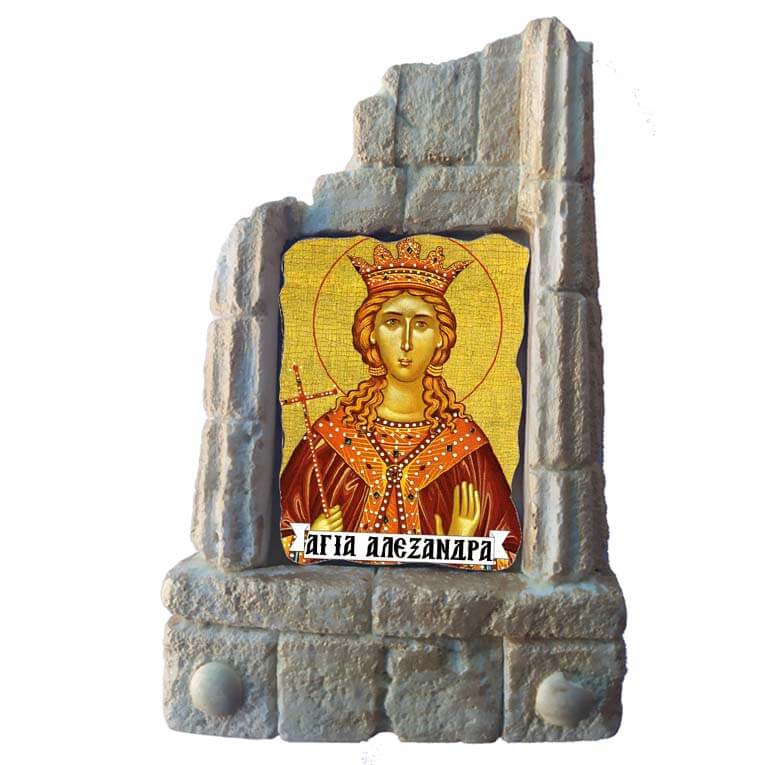  ΑΓΙΑ ΑΛΕΞΑΝΔΡΑ - Μπομπονιέρα Κεραμικό Προσκυνητάρι σε κολώνες