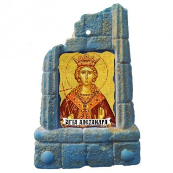  ΑΓΙΑ ΑΛΕΞΑΝΔΡΑ - Μπομπονιέρα Κεραμικό Προσκυνητάρι σε κολώνες