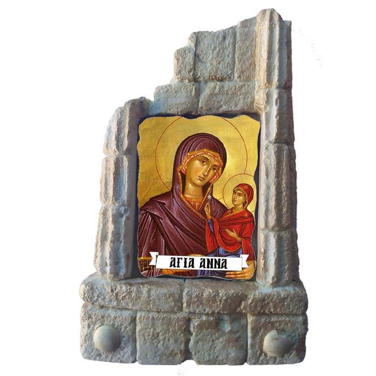  ΑΓΙΑ ΑΝΝΑ - Μπομπονιέρα Κεραμικό Προσκυνητάρι σε κολώνες