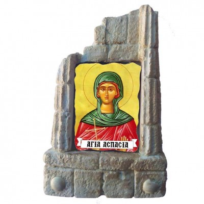  ΑΓΙΑ ΑΣΠΑΣΙΑ - Μπομπονιέρα Κεραμικό Προσκυνητάρι σε κολώνες