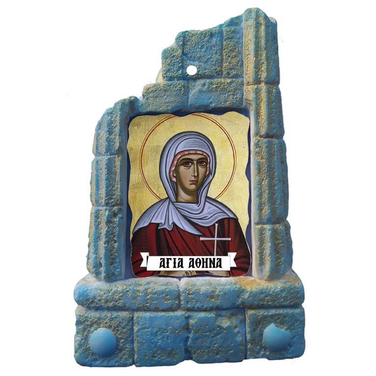  ΑΓΙΑ ΑΘΗΝΑ - Μπομπονιέρα Κεραμικό Προσκυνητάρι σε κολώνες