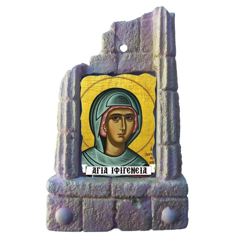  ΑΓΙΑ ΙΦΙΓΕΝΕΙΑ - Μπομπονιέρα Κεραμικό Προσκυνητάρι σε κολώνες